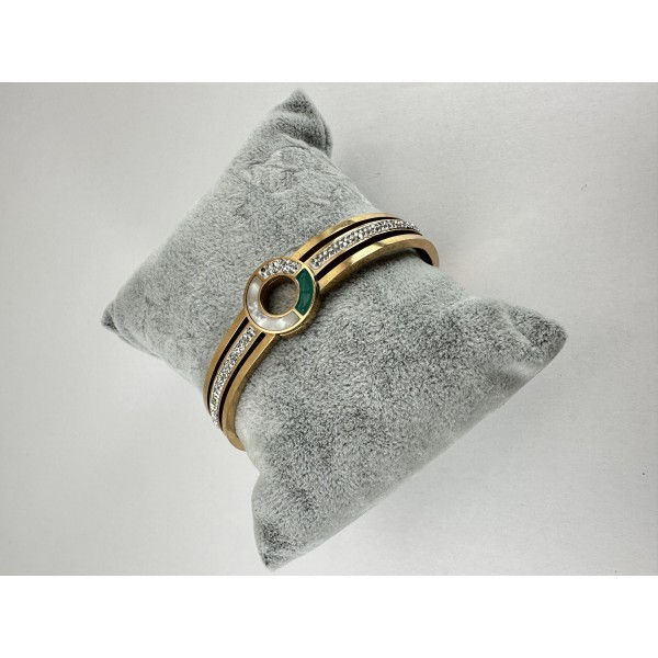 Bronz Yuvarlak Taşlı Bileklik 